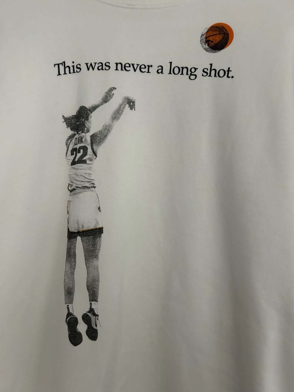 Nike Caitlin Clark 'This Was Never A Long Shot' Sweatshirt Size Large - Picture 2 of 5